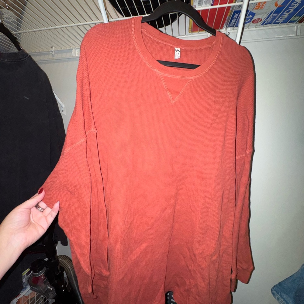 Free People Long Sleeve Thermal Top - Rust